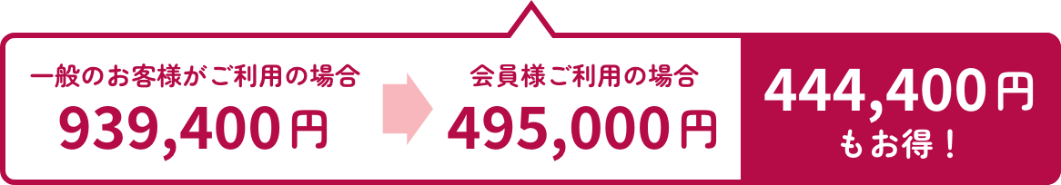 一般のお客様がご利用の場合に比べて424,200円もお得!!